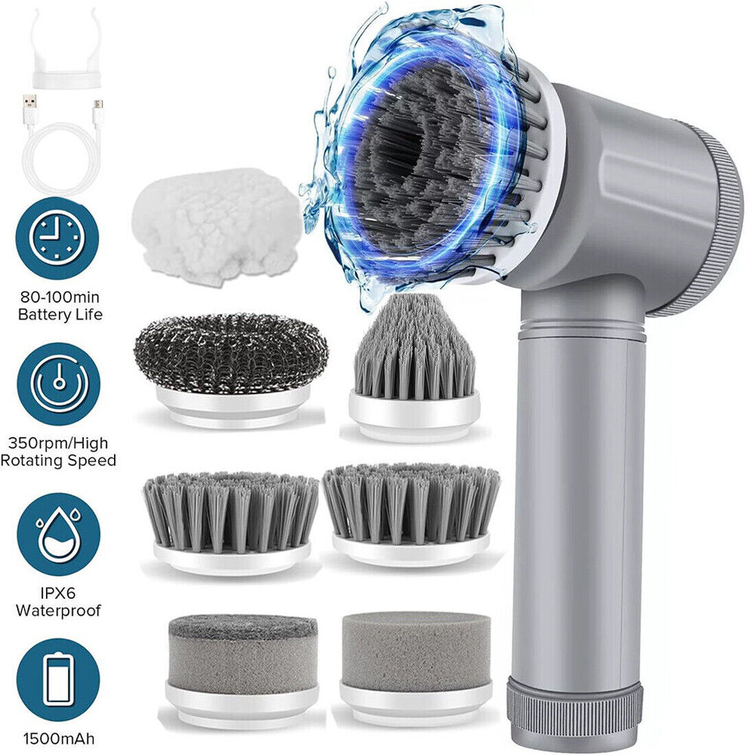 TurboScrub Pro™ – Cordless Electric Spin Cleaning Brush for Deep Home Cleaning
