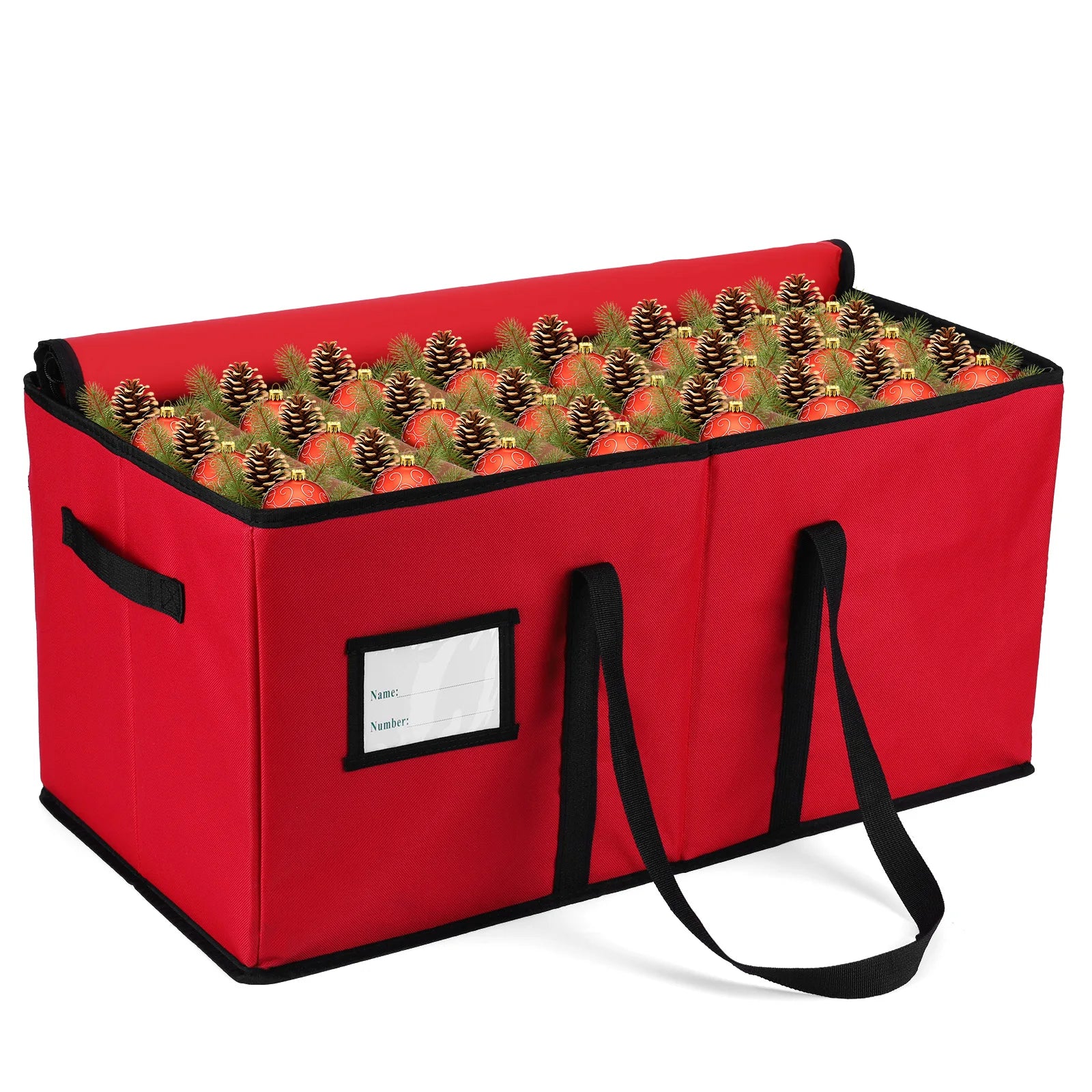 Premium Christmas Ornament Storage Box with 128 Compartments – Durable Holiday Decoration